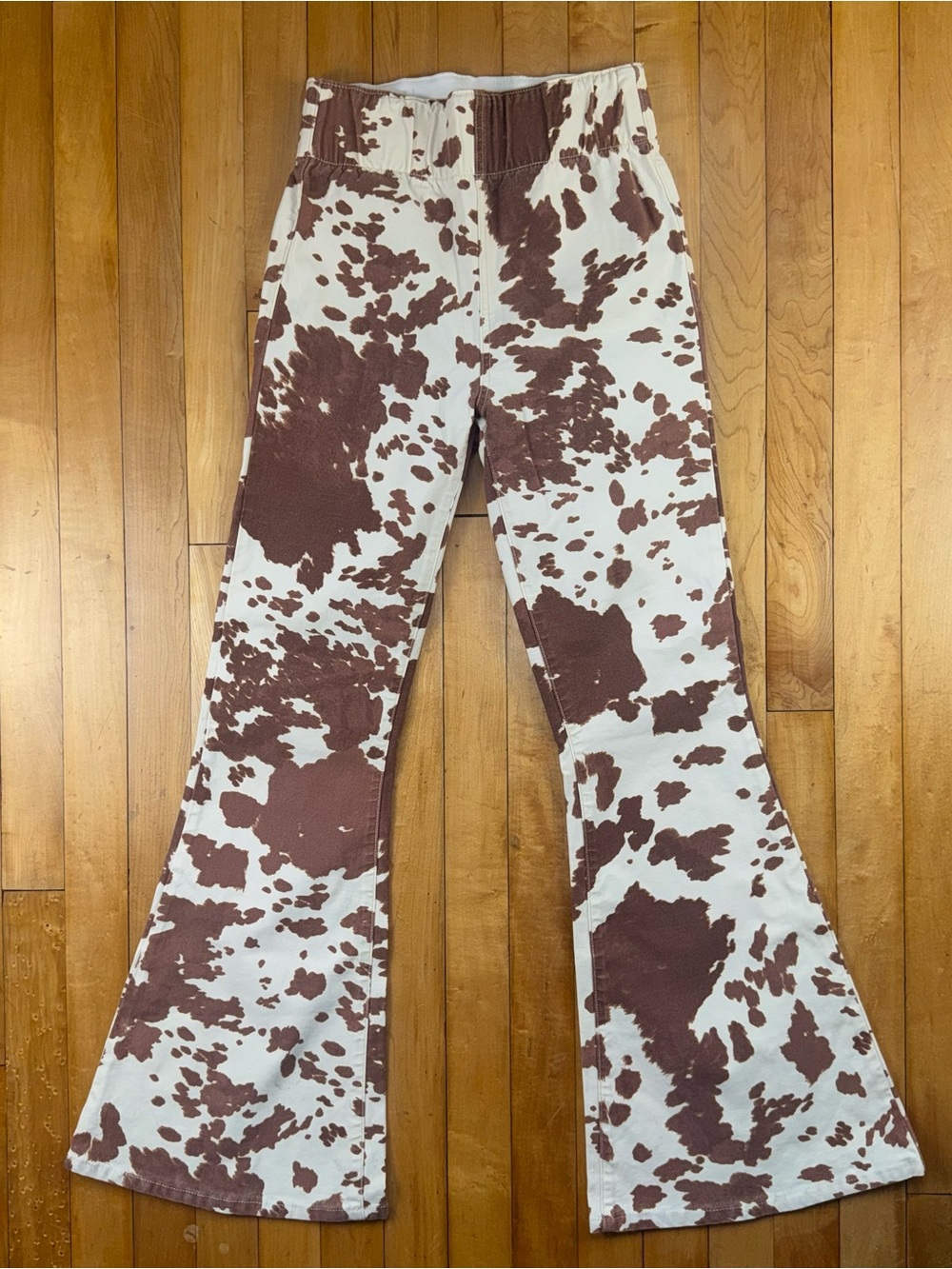 Show Me Your MuMu Brown and Cream Cowprint Boot Cut Pants